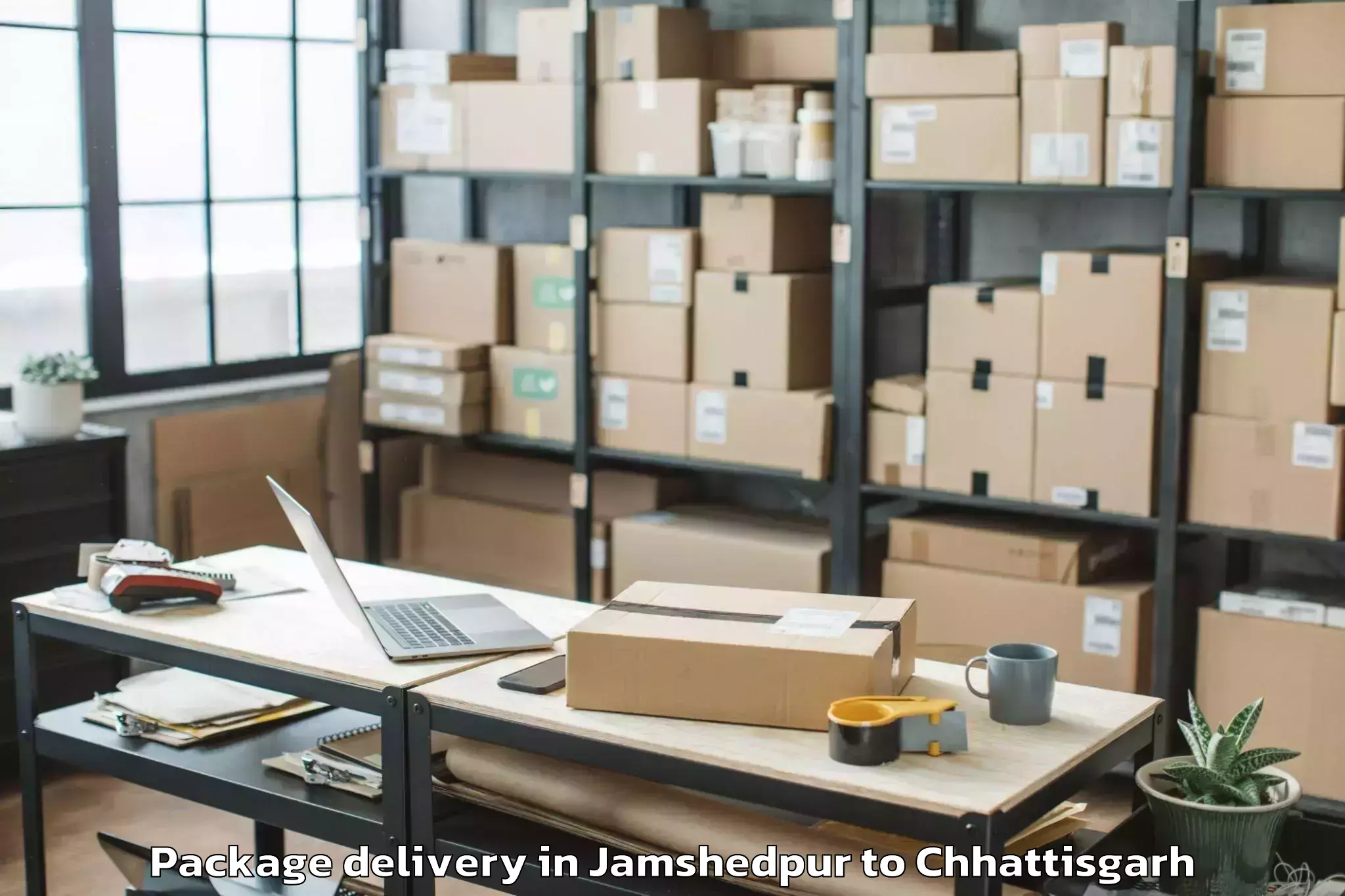 Leading Jamshedpur to Sarguja University Ambikapur Package Delivery Provider